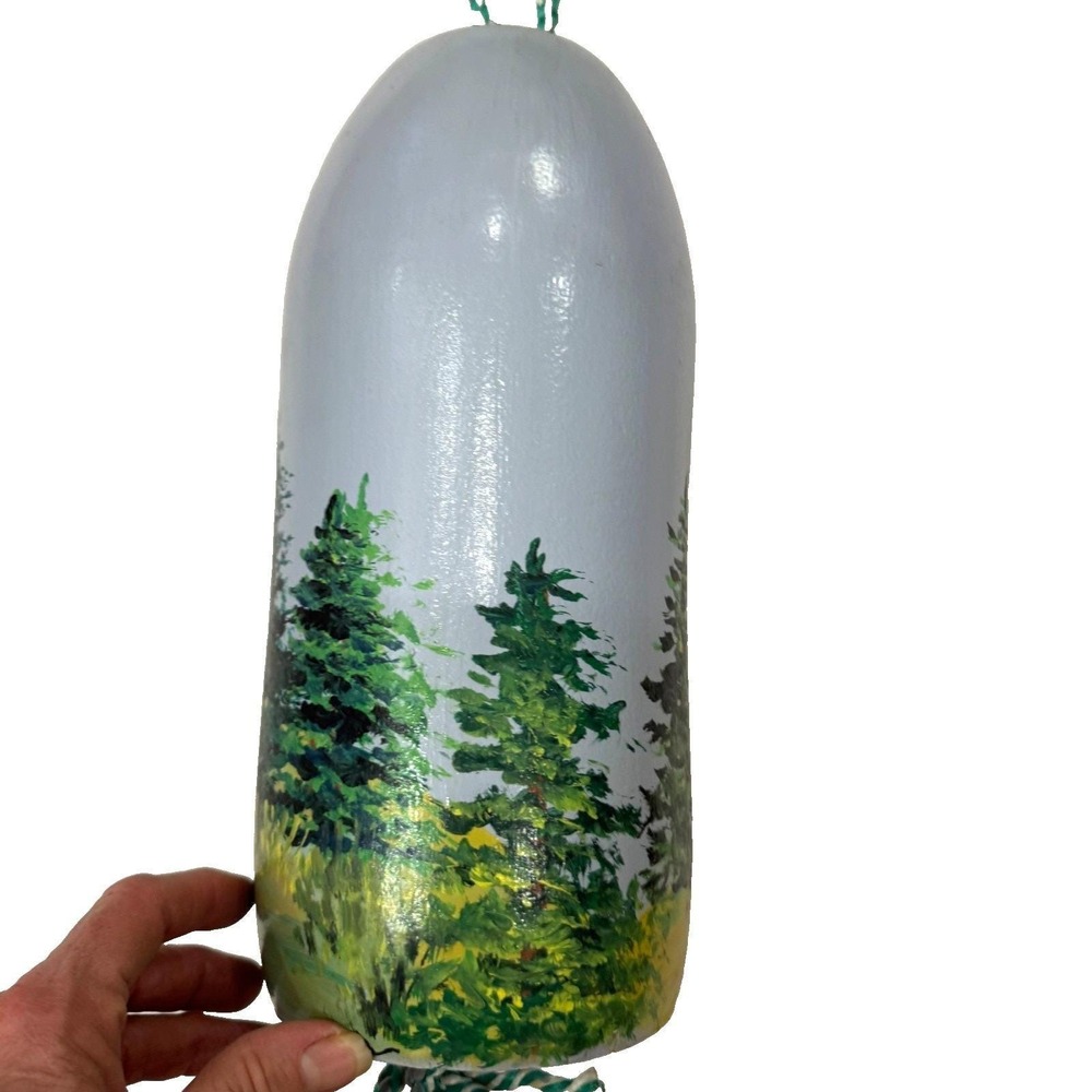 Hand Painted Lighthouse Fisherman Buoy 13" x 5" Unknown Artist - Picture 2 of 11